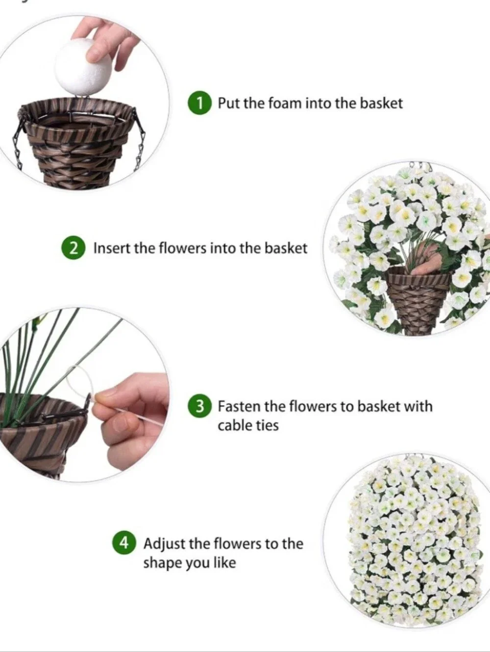 White Petunia Hanging Basket - Brand Unspecified